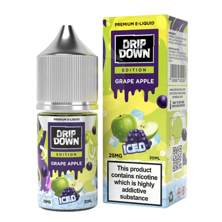  GRAPE APPLE 25MG 30ML ICED NIC SALT DRIP DOWN EDITION -- image 1