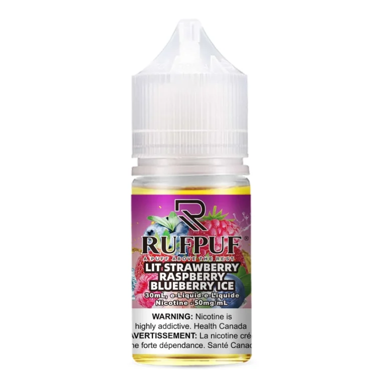 RUF PUF LIT STRAWBERRY RASPBERRY BLUEBERRY ICE NIC SALT 50MG 30ML -- image 1