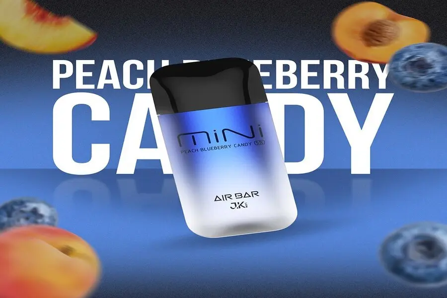 JK AIR BAR MINI PEACH BLUEBERRY CANDY VAPE DISPOSABLE 2000 PUFFS 5% nicotine 50MG -- image 1