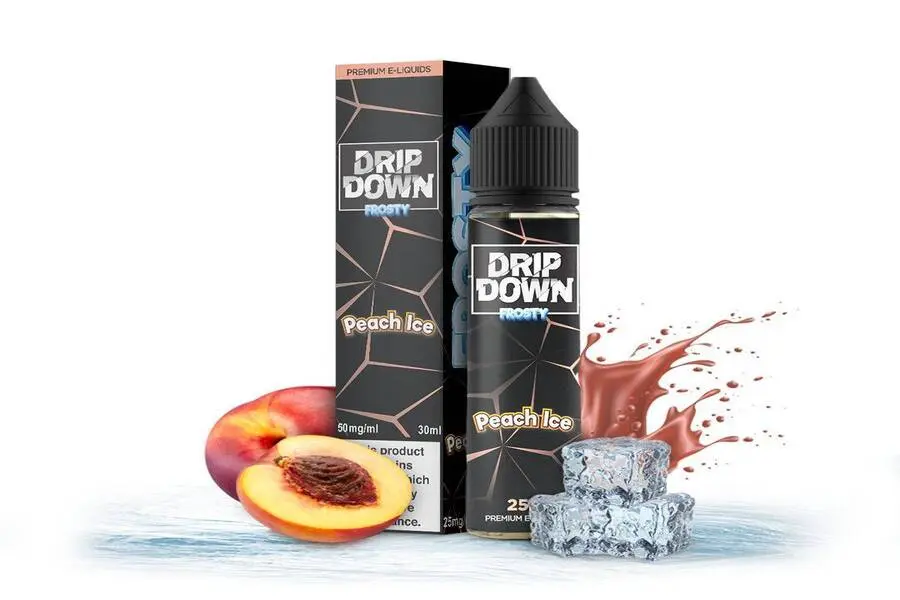  PEACH ICE 25MG 30ML NIC SALT DRIP DOWN FROSTY -- image 1