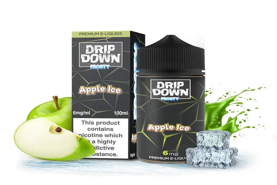APPLE ICE 6MG 100ML FREE BASE DRIP DOWN FROSTY -- image 1