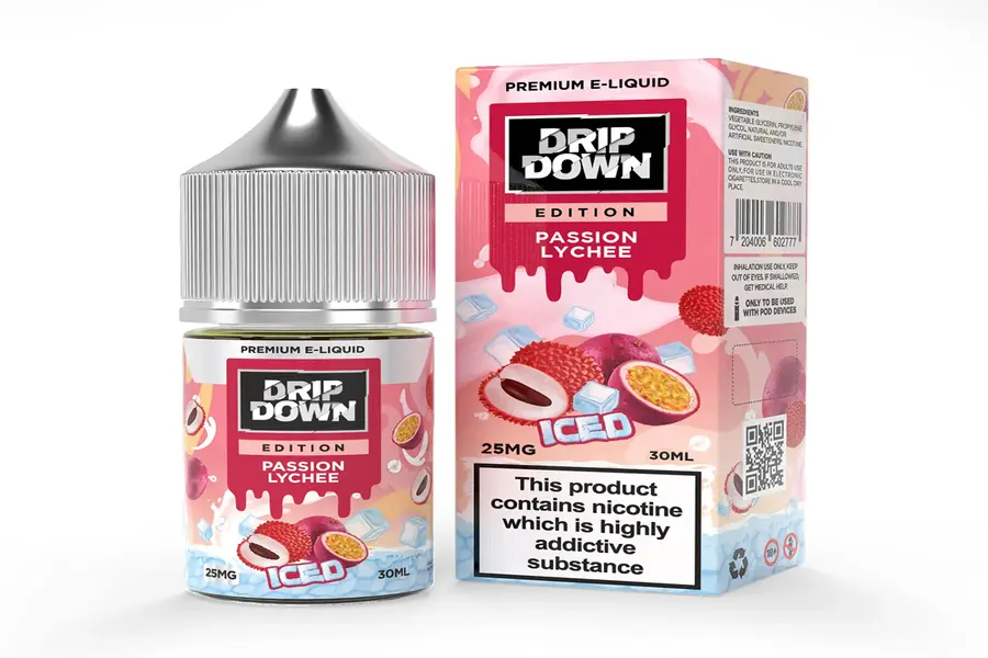 PASSION LYCHEE 25MG 30ML ICED NIC SALT DRIP DOWN EDITION -- image 1