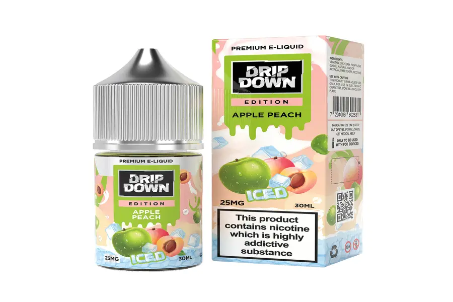 APPLE PEACH 25MG 30ML ICED NIC SALT DRIP DOWN EDITION  -- image 1